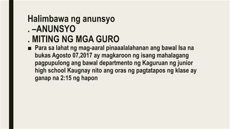 halimbawa ng anunsyo|Babala, paalala at anunsyo.pptx .